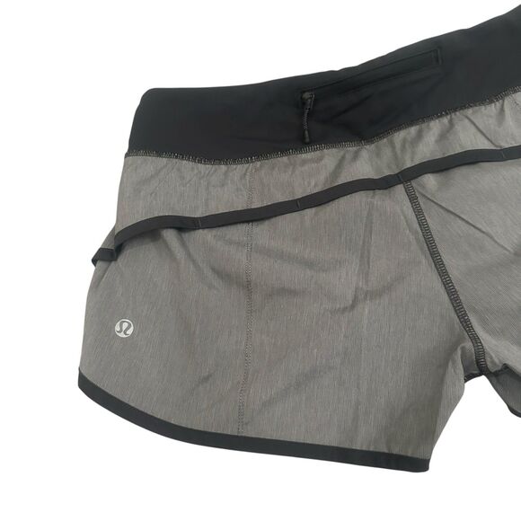 Lululemon Womens Speed Up Shortd 2.5” Lined Shorts Size 6 Gray/Black - Picture 5 of 9